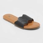 Women's Kate Scalloped Slide Sandals - Shade & Shore Black
