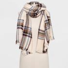 Women's Woven Plaid Oblong Scarf - Universal Thread Cream One Size, Women's, Beige