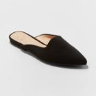 Women's Kurin Microsuede Square Throat Mules - A New Day Black