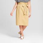 Women's Plus Size Belted Paperbag Skirt - Who What Wear Tan X