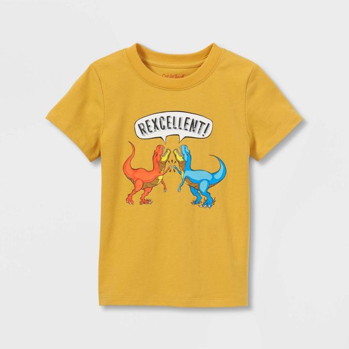 Toddler Boys' 'rexcellent' Short Sleeve Graphic T-shirt - Cat & Jack Yellow
