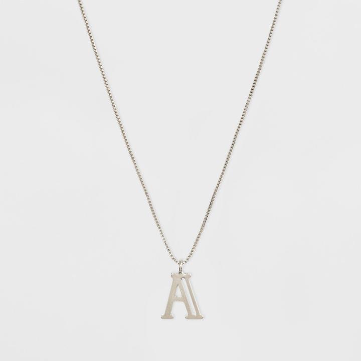 Silver Plated Initial A Pendant Necklace - A New Day Silver,
