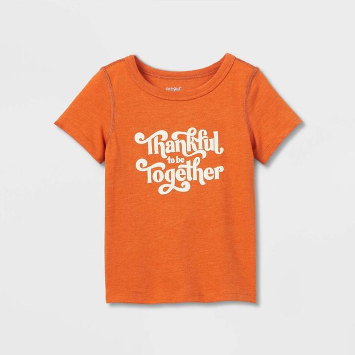 Toddler Adaptive Short Sleeve Graphic T-shirt - Cat & Jack Orange
