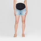 Maternity Crossover Panel Midi Jean Shorts - Isabel Maternity By Ingrid & Isabel Medium Wash 0, Women's, Blue