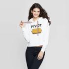 Women's Friends Pivot Cropped Hoodie (juniors') - White S, Adult Unisex,