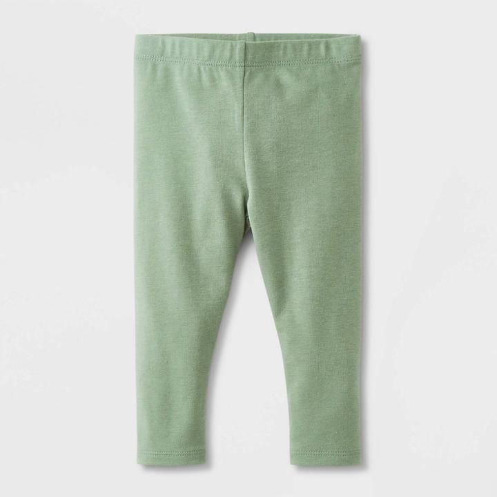 Baby Girls' Jersey Leggings - Cat & Jack Sage Green Newborn