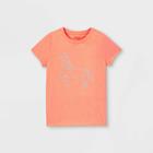 Girls' Unicorn Graphic Short Sleeve T-shirt - Cat & Jack Neon Peach