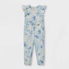 Toddler Girls' Adaptive Abdominal Access Tie-dye Jumpsuit - Cat & Jack Blue