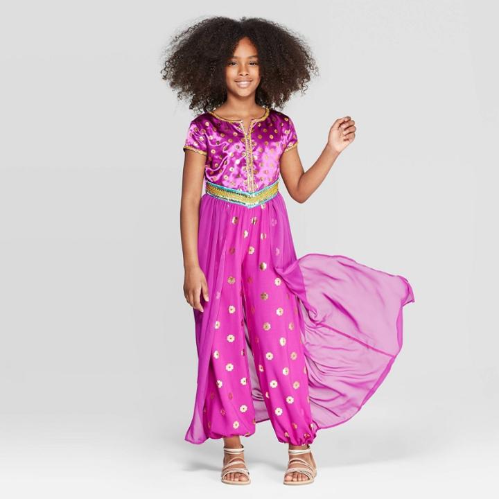 Disney Girls' Aladdin Jumpsuit With Skirt - Purple/turquoise