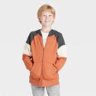 Boys' Tri-colorblock Zip-up Hoodie - Cat & Jack Orange