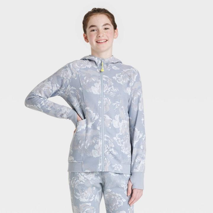 Girls' Fleece Full Zip Hooded Sweatshirt - All In Motion