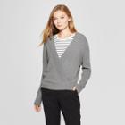 Women's V-neck Ribbed Pullover Sweater - A New Day Gray Heather