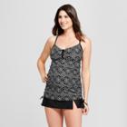 Maternity Cinch Front Tankini - Isabel Maternity By Ingrid & Isabel Black Ikat