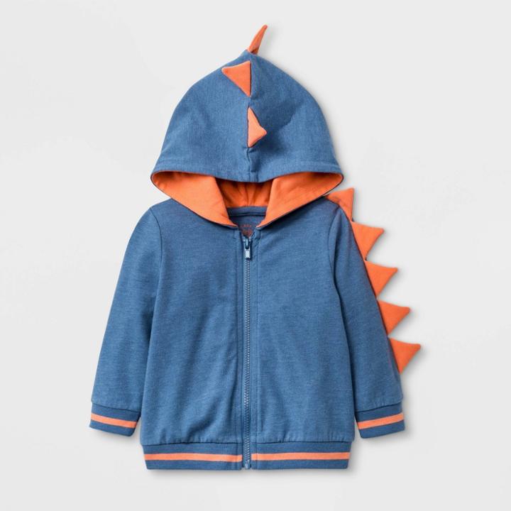 Baby Boys' Dino Layering Hoodie Jacket - Cat & Jack Blue Newborn, Boy's