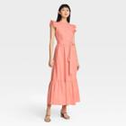 Women's Ruffle Short Sleeve A-line Dress - Who What Wear Pink