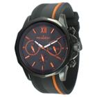 Peugeot Watches Peugeot Men's Chronograph Sport Watch With Silicon Band Multi Dial - Orange, Black