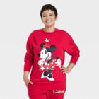 Women's Disney Mickey And Friends Family Holiday Graphic Sweatshirt - Red