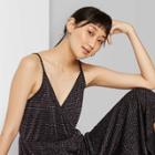 Women's Sleeveless V-neck Sparkle Wrap Jumpsuit - Wild Fable Black