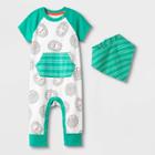 Petitebaby Boys' Short Sleeve Hedgehog All Over Print Romper - Cat & Jack Green Newborn, Boy's
