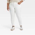 Women's Plus Size Mid-rise Ankle Skinny Pants - Ava & Viv White