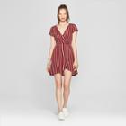 Women's Striped V-neck Dress - Lily Star (juniors') Rust