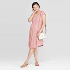 Target Maternity Short Sleeve V-neck Smocked Front Dress - Isabel Maternity By Ingrid & Isabel Snowbloom Rose Xs, Women's, Pink