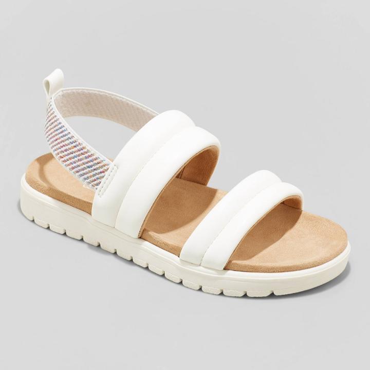 Girls' Hazel Slip-on Pull-on Footbed Sandals - Cat & Jack White