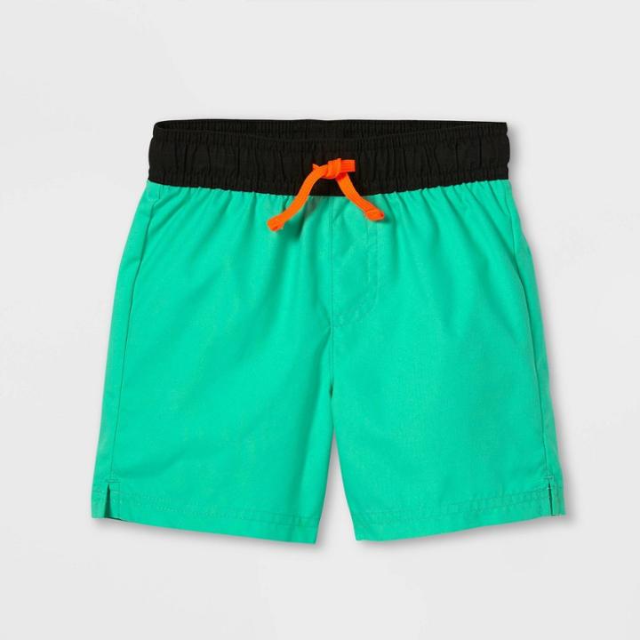 Toddler Boys' Solid Swim Trunks - Cat & Jack Blue