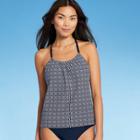 Women's Racerback High Neck Tankini Top - Kona Sol Oxford Blue