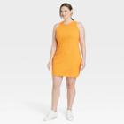 Women's Plus Size Sleeveless Rib Racer Dress - A New Day Orange