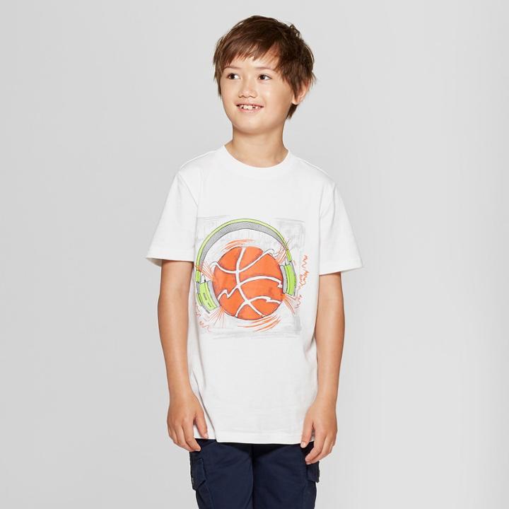 Petiteboys' Short Sleeve Music Basketball Graphic T-shirt - Cat & Jack White