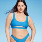 Women's Cut Out Bralette Bikini Top - Wild Fable Blue
