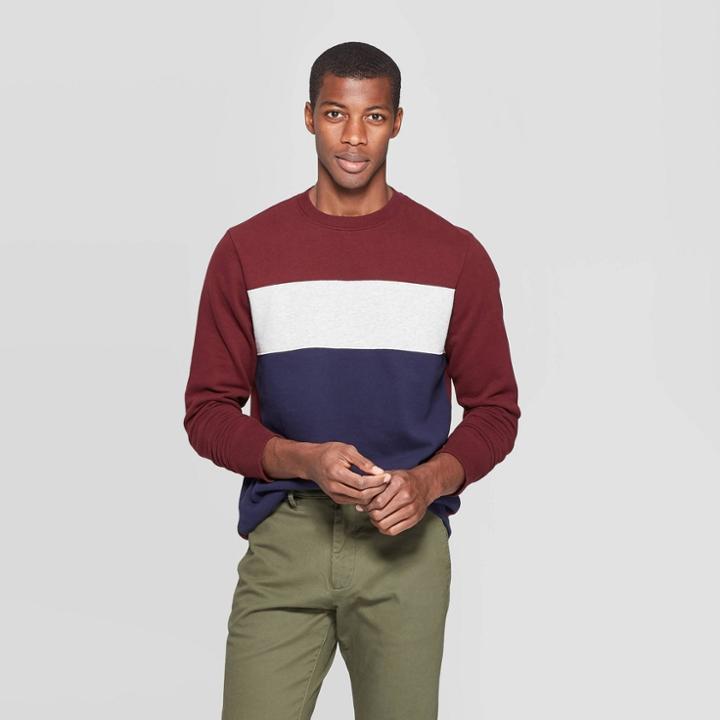 Men's Standard Fit Ultra-soft Fleece Sweatshirt - Goodfellow & Co Federal Blue