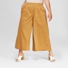 Women's Plus Size Wide Leg Ankle Pants - Who What Wear Tan X