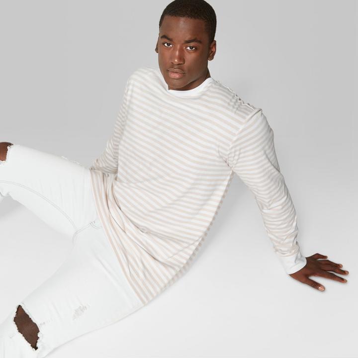 Men's Tall Striped Long Sleeve Boxy T-shirt - Original Use Beachcomber
