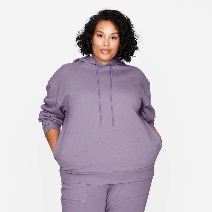Women's Plus Size Hooded Sweatshirt - Universal Thread Purple