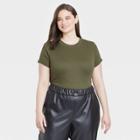 Women's Plus Size Ribbed Bodysuit - A New Day