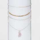 Mixed Chain With Semi Precious Crescent Moon Stone Layered Necklace - Universal Thread,