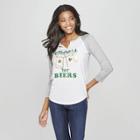 Women's 3/4 Sleeve Cheers For Beers Raglan Graphic T-shirt - Grayson Threads (juniors') - White