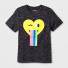 Kids' Short Sleeve Emoji T-shirt - Cat & Jack Black Xs, Kids Unisex
