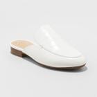 Women's Anney Wide Width Backless Mules - A New Day White 10w,