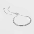No Brand Silver Plated Fearless Graffiti Design Adjustable Bolo Bracelet - Silver Gray, Women's