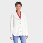 Women's French Terry Shawl Collar Jacket - Knox Rose Ivory