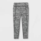 Girls' Textured Pocket Leggings - All In Motion Black/white