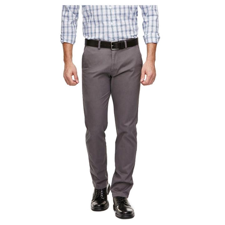 Haggar H26 - Men's Big & Tall Slim Fit Stretch Chino Pants Medium Gray 36x38,