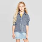 Girls' Ruffle Peplum Jacket - Art Class Blue