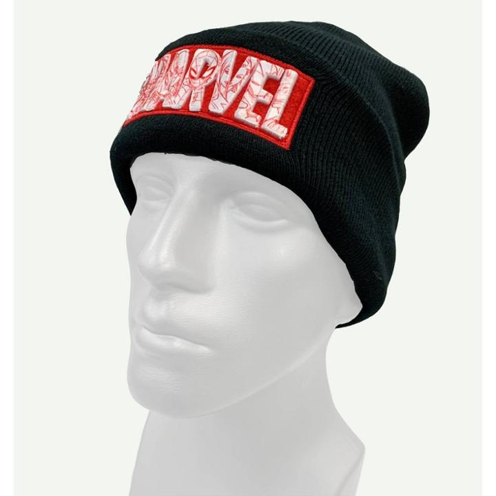 Men's Marvel Flat Brim Beanie - Black