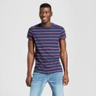 Men's Striped Standard Fit Short Sleeve Crew Neck Novelty T-shirt - Goodfellow & Co Xavier Navy