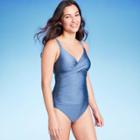 Kona Sol Women's Twist-front Ruched High Coverage One Piece Swimsuit - Kona