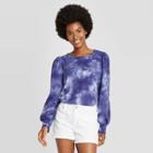 Women's Puff Sleeve Sweatshirt - Universal Thread Blue